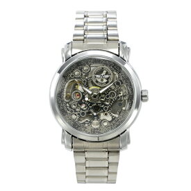 自動巻き腕時計 ATW016 ミッドサイズのフルスケルトン腕時計 シンプル機能 メタルベルト 手巻き時計 機械式腕時計 メンズ腕時計 送料無料