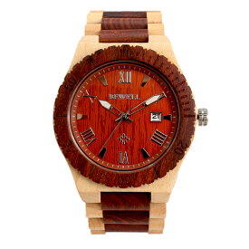 日本製ムーブメント 木製腕時計 日付カレンダー 軽い 軽量 CITIZENミヨタムーブメント 安心の天然素材 ナチュラルウッドウォッチ 自然木 天然木 WDW017-04 ユニセックス メンズ腕時計 送料無料