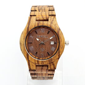 木製腕時計 日付カレンダー セイコーインスツル ムーブメント 安心の天然素材 ナチュラルウッドウォッチ 自然木 天然木 WDW024-01 ユニセックス メンズ腕時計 送料無料