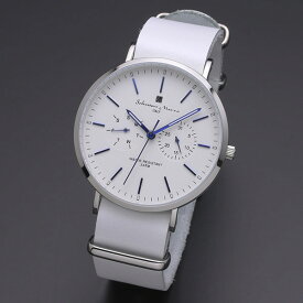 取寄品 正規品 Salvatore Marra 腕時計 サルバトーレマーラ SM15117-SSWHBL 多軸 薄型革ベルト 防水 メンズ腕時計 送料無料