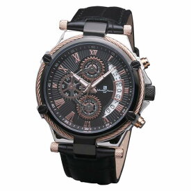 取寄品 正規品 Salvatore Marra 腕時計 サルバトーレマーラ SM18102-PGBK クロノグラフ 革ベルト 防水 メンズ腕時計 送料無料