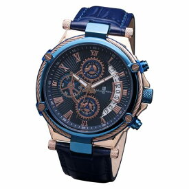 取寄品 正規品 Salvatore Marra 腕時計 サルバトーレマーラ SM18102-PGBL クロノグラフ 革ベルト 防水 メンズ腕時計 送料無料