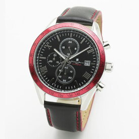 取寄品 正規品 Salvatore Marra 腕時計 サルバトーレマーラ SM19108-SSBKRD1 クロノグラフ 革ベルト 防水 メンズ腕時計 送料無料