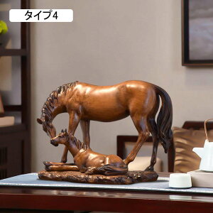 馬 置物 ウマ タイプ4 ジャンプ馬 飛上り アンティーク 風水 置物 幸運 成功 樹脂 工芸品 縁起物 インテリア オフィス 車 家 F 玄関 部屋 室内 装飾品 書房 馬の置物 誕生日 プレゼント