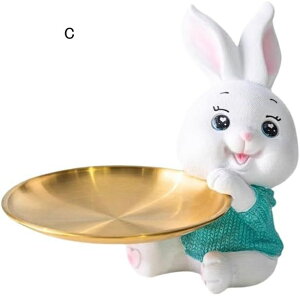 鍵置き 小物入れ トレー アクセサリートレイ 卓上 小物置き うさぎ インテリア オシャレ 置物 (C)