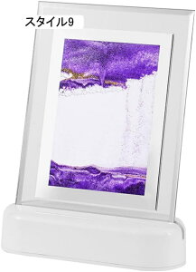 置物 置き物 サンドピクチャー ナイトライト LEDライト付き 砂絵 サンドアート 流れる砂 飾り 常夜灯 調光調色 玄関 インテリア雑貨 砂の絵 3D スタイル6 砂時計 電池式 USB給電 砂 砂