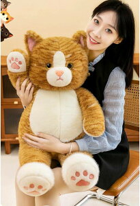 猫 ぬいぐるみ リアル 誕生日プレゼント 茶トラ 大きい 猫のぬいぐるみ クッションぬいぐるみ かわいい 誕生日プレゼント 30cm ギフト 子供へバースデーお祝いインテリア ソフト イエロー 猫