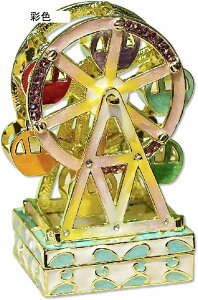 回転観覧車 合金製 ジュエリーボックス トリンケットボックス エナメルジュエリーボックス 癒しグッズ 小物入れ ヒンジ付きアクセサリーボックス 置物 工芸品 カップル 保管 結婚式 記念日