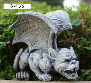 置物ガーデニング 雑貨 悪魔 タイプ 置物 アンティーク調 ガーデンオーナメント ガーデン 庭 屋外 玄関 出窓 デコレーション 置き物 お洒落 屋外用彫像 ハロウィン装飾 工芸品 ポリレジン 悪