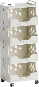 洗濯かご 2/3/4/5段 折りたたみランドリーバスケット キャスター付き ランドリー 収納棚 ランドリーワゴン PP素材 大容量 ランドリー バスケット 取っ手付き 撥水加工 ランドリー収納 バス