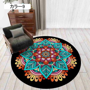 ラグ ラグマット エスニック柄 キリム柄 カーペット ペルシャ風 おしゃれ 円形 オールシーズン 花柄 モロッカン 洗える 滑り止め カラー 敷物 玄関マット 180cm 絨毯 じゅうたん セーターラ