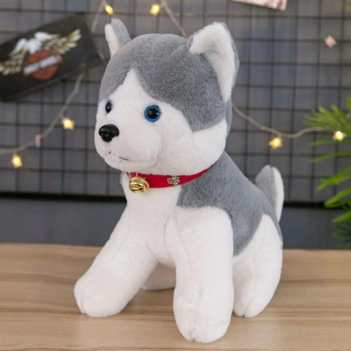 楽天市場】ぬいぐるみ 小さい ハスキー かわいい グレー 動物 リアル 