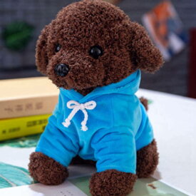 リアル ぬいぐるみ 犬 プードル シミュレーション犬 人形 可愛い ペット テディ犬 ドール 25cm トイプードル 装飾品 ブルー ふわふわ 柔らかい ギフト プレゼント 丈夫 耐久性 出産祝い 犬