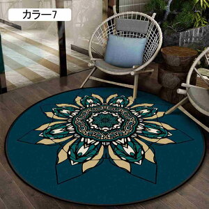 ペルシャ風ラグ カーペット 円形 オリエンタル柄 2畳 3畳 カラー1 カーペット 80*80 ペルシャラグ ペルシャ絨毯風 おしゃれ アンティーク風 花柄 室内マット センターラグ 春 夏 滑り止め