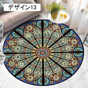 ラグ 美しい柄 80*80 ヴィンテージ風 ペルシャ絨毯風 デザイン15 円形 抗菌 防臭 ラグマット カーペット ラグ 春夏秋冬用 室内マット おしゃれ レトロラグ 玄関マット 洗える ホットカーペ