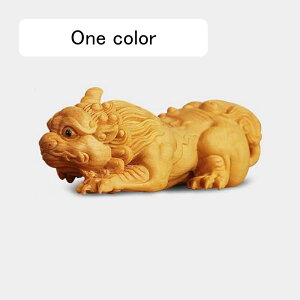 ツゲ 木彫り 貔貅 ヒキュウ 招財 風水グッズ 風水置物 開運 財運 商売 繁盛 招福 彫刻 置物 柘植 金運 お守り(高さ3.5cm×巾7.5cm×奥行3cm)