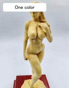 木彫り置物【女神 美少女像】 裸婦像 美術品 木製彫刻 柘植 総高25.5cm
