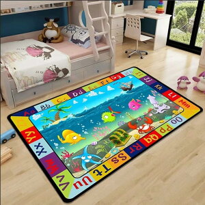 恐竜 子供ゲームパッド 遊びマット 140*200cm アニマル柄 数字柄 プレイマット カーペット 防音 防汚 洗える キッズカーペット カラー 柔らかい 冷房対策 オールシーズン 教育キッズラグ