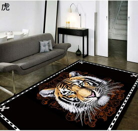 ラグ カッコイイ 太陽 虎 北欧風 おしゃれ 防滑 洗える 厚い 滑り止め付き シンプル 絨毯 オールシーズン ダイニング 大きいサイズラグ フロアマット やわらか インテリア リビングルーム ベッドルーム 室内用 長方形 160*200CM
