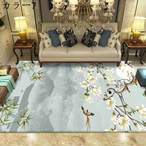 カーペット ラグ インテリア 復古 中国式 リビングマット 花柄 総柄 廊下 屋内 耐摩耗性 抗菌防臭 汚れにくい ズレない 長方形 マイクロファイバー ケガ防止 犬猫 子供 じゅうたん サイズ選