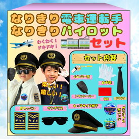 【日本企画】ハロウィン 仮装 なりきり電車運転手 なりきりパイロットセット オリジナル帽子 飛行機 鉄道 新幹線 車掌さん 駅員 子供用 コスプレ プレゼント キッズ おもちゃ ごっこ遊び 職業体験 なりきりセット 運転士 帽子 男の子 女の子 誕生日 クリスマス WALKS JAPAN