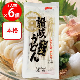 石丸製麺 半生讃岐うどん 包丁切り 300g×6個