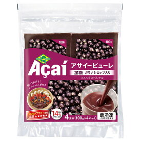 冷凍食品 フルッタフルッタ アサイーピューレ（加糖 ガラナシロップ入り） 100g×4食 アサイー アサイーダイエット ダイエット 減量 アサイーボウル アサイースムージー 朝食 間食 業務用