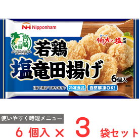 [冷凍] 日本ハム 若鶏塩竜田揚げ 6個入×3袋