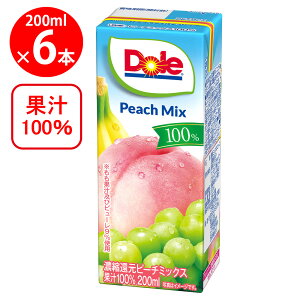 ��󃁃O�~���N Dole �s�[�`�~�b�N�X 200ml×6�{