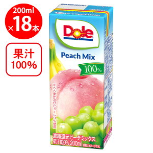 ��󃁃O�~���N Dole �s�[�`�~�b�N�X 200ml×18�{