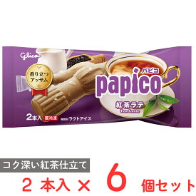 [アイス] 江崎グリコ パピコ 紅茶ラテ 2本入×6個