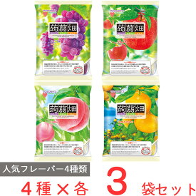 マンナンライフ 蒟蒻畑 4種アソート【蒟蒻畑ぶどう味・蒟蒻畑りんご味・蒟蒻畑白桃味・蒟蒻畑温州みかん味】 （各種3袋・25g×10個）合計12袋