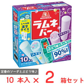 [アイス] 森永製菓 ラムネバー ソーダ味&ぶどうソーダ味 (45ml×10本入)×2箱