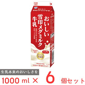[冷蔵] 雪印メグミルク おいしい雪印メグミルク牛乳 1000ml×6個 雪メグ ミルク 1L 紙パック 国産 生乳 まとめ買い