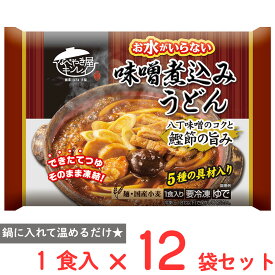 [冷凍] キンレイ お水がいらない味噌煮込みうどん 1食入×12袋