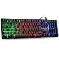 ゲーミングキーボード 有線 USB接続 バックライト付き フルサイズ メンブレン 日本語配列 PC周辺機器 パ…