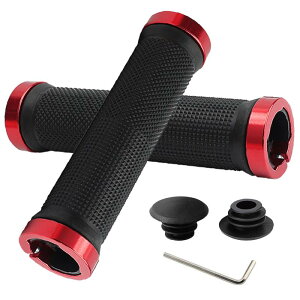 Topatrol 自転車 グリップ ハンドルグリップ 滑り止め ゴム製 マウンテンバイク用 折りたたみ式 クロスバイクに対応 自転車用ハンドルグリップ 左右セット 汎用 内径22mm 六角レンチ付き