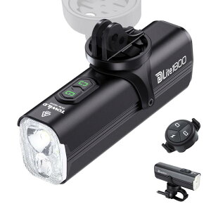 TOWILD DLite1200/1500/1800 自転車 ライト 遠隔 USB TYPE-C充電式 大容量4000/5000mAh 1200/1500/1800ルーメン ロードバイクライト「ハイビーム&ロービーム」 振動感知機能 自転車ヘッドライト