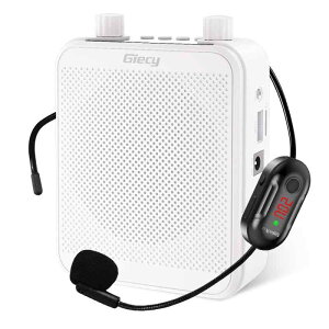 Giecy 拡声器 ワイヤレス拡声器 無線拡声器 ポータブル 小型メガホン30W 2800mAh USB microSD 対応 拡声器ハンズフリー 有線とワイヤレスUHFマイク付き 広範に教師の教育、イベント、会議、屋外、