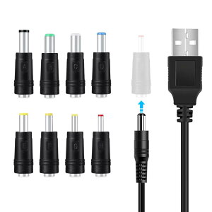 USB�d���P�[�u�� �ϊ��v���O 8��Z�b�g 1m DC�ϊ��A�_�v�^�[ 5V ��@ �r�f�I�J���� �[�d�R�[�h 5.5 2.1mm 3.5 1.35mm 4.0 1.7mm 4.8 1.7mm 5.5 1.7mm 5.5 2.5mm 6.3 3.0mm 6.4 4.4mm