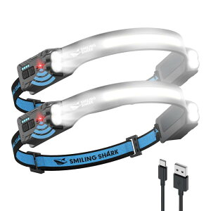 Smiling Shark wbhCg TD-0123-S y2̏WCgELƎ˔͈́zType-C[d Px LEDwbhv  5Ɩ[h _ 270°ȏLpƖ lZT[t 8ԘAgp\ IPX