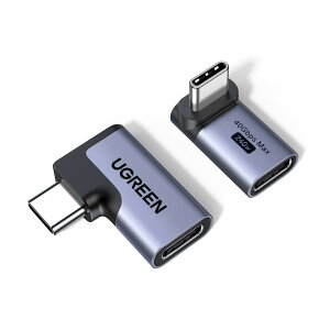 USB-C �ϊ��A�_�v�^ L�� 90�x 2�Z�b�g 40Gbps �����]�� 240W PD�}���[�d 8K 60Hz �f���o�� �I�X ���X �^�C�vC �R�l�N�^�[ �A���~���� �ϊ��R�l�N�^�[