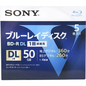 �u���[���C�f�B�X�N 2�w 50GB �^��p BD-R 4�{�� 5������ �ǋL�^ 1��^��p �r�f�I�p BD-R DL �X�s���h���P�[�X�Ȃ� 5���p�b�N