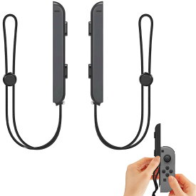 ゲーム用リストストラップ 交換用 2個セット 自動ロック 締め具合調節可能 ブラック ゲーム機用アクセサリー ハンドルリストバンド