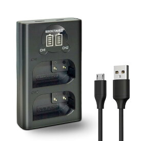 カメラバッテリー充電器 デュアルUSB充電器 LCD充電量表示機能搭載 2個同時充電可能 互換充電器 自動車 シガーライターソケット ACアダプター モバイルバッテリー USB端子 Micro USB Type-C 対応