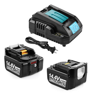 ���`�E���C�I���o�b�e���[ �[�d��Z�b�g 14.4V 6000mAh 2�� �[�d�� 14.4V-18V 3A LED�c�e�ʕ\�� ��p�ی�@�\�t��