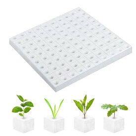 水耕栽培スポンジ 100枚セット 葉菜用培地 園芸用品 植栽用 苗スポンジ 独立したスポンジ PUスポンジ材料 無土栽培 豆 野菜 穀物 花 栽培用 25*25*2.5cm