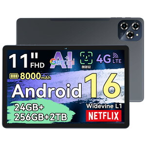 �^�u���b�g 11�C���` Android16 24GB 256GB 2TB TF�g�� 8�R�ACPU 8000mAh PD18W�}���[�d OTG 4G LTE GMS ��F�� Widevine L1�Ή�