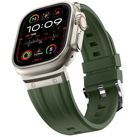 スポーツ バンド 49mm 46mm 45mm 44mm 42mm シリコン製 柔らかい ステンレススチールメタル交換バンド 男女兼用