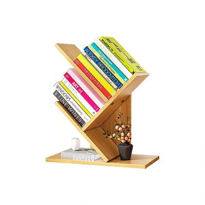 本棚 ツリー型 ブックシェルフ 卓上 デスク上置棚 卓上収納 本棚 飾り棚 木目調 省スペース ホーム/オフィス用 雑誌/新聞/書類入れ 多機能 おしゃれ